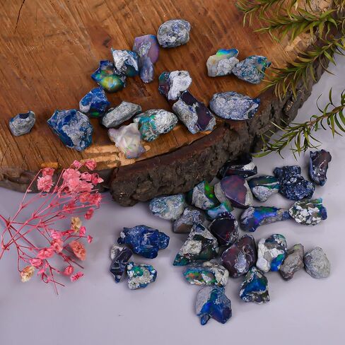 50 carats Raw Black Opal Gemstone and Crystals, Wholesale Gemstone Lot, Rough Crystals, Rock Stones, Jewelry Making Supplies, DIY & Crafts, A+ Grade in Saudi Arabia
