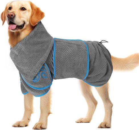 Dog Bathrobe Towel - Super Absorbent Dog Drying Coat, Warming Bath Robes for After Bath Shower Swim Walk for Small Medium Large Dogs Cats Pet in Saudi Arabia