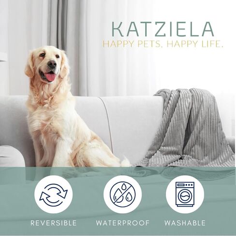 Premium Soft Dog/Cat Waterproof Blanket – Soft Sherpa Fleece, Washable, Reversible, Small, Medium, Large (Grey Medium Striped-30x50) in Saudi Arabia