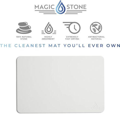 Magic Stone Pet Feeding Mat, Natural Stone – Quick Absorbent, Pet Supplies - Ideal Dog Food Mat for Floors, Waterproof, Non-Slip, Durable 18x12 Mat (Dove Gray) in Saudi Arabia