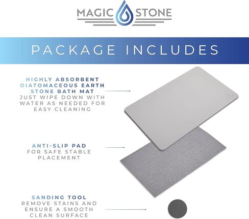 Magic Stone Pet Feeding Mat, Natural Stone – Quick Absorbent, Pet Supplies - Ideal Dog Food Mat for Floors, Waterproof, Non-Slip, Durable 18x12 Mat (Dove Gray) in Saudi Arabia