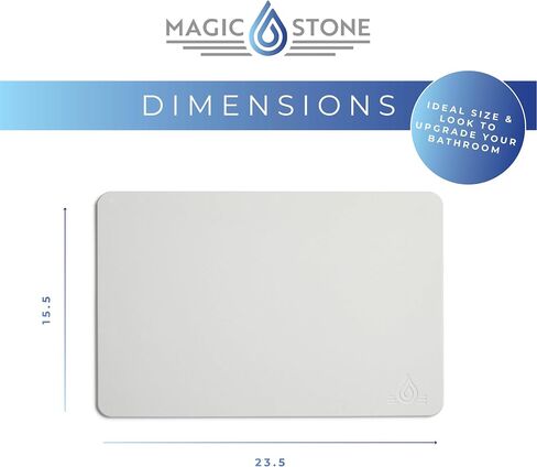 Magic Stone Pet Feeding Mat, Natural Stone – Quick Absorbent, Pet Supplies - Ideal Dog Food Mat for Floors, Waterproof, Non-Slip, Durable 18x12 Mat (Dove Gray) in Saudi Arabia