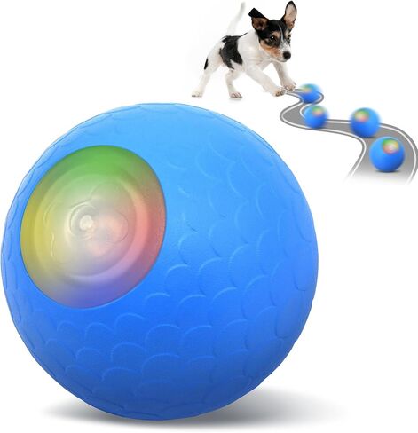 كرة دوارة نشطة للكلاب من بيتبوبي - وضعين ألعاب تفاعلية للكلاب، لعبة كرة كلب ذاتية الحركة قابلة لإعادة الشحن عبر USB، كرة حيوانات أليفة متينة مفعمة بالحيوية للكلاب الصغيرة والمتوسطة، باللون الأزرق in Kuwait