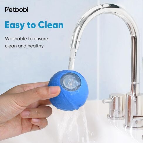 كرة دوارة نشطة للكلاب من بيتبوبي - وضعين ألعاب تفاعلية للكلاب، لعبة كرة كلب ذاتية الحركة قابلة لإعادة الشحن عبر USB، كرة حيوانات أليفة متينة مفعمة بالحيوية للكلاب الصغيرة والمتوسطة، باللون الأزرق in Kuwait