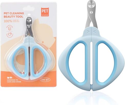 Cat Nail Clipper, Cat Nail Trimmer with Positioning Round Hole, Sharp Non-Slip Handle Cat Claw Clipper, Safe Indoor Cat Nail Clipper, Pet Nail Clipper for Cats, Puppies and More Animals - Blue in Saudi Arabia