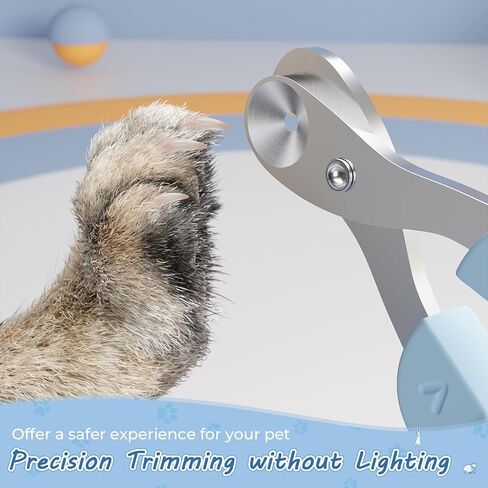 Cat Nail Clipper, Cat Nail Trimmer with Positioning Round Hole, Sharp Non-Slip Handle Cat Claw Clipper, Safe Indoor Cat Nail Clipper, Pet Nail Clipper for Cats, Puppies and More Animals - Blue in Saudi Arabia