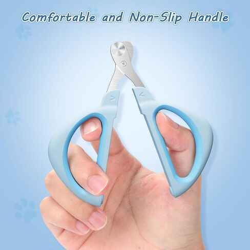 Cat Nail Clipper, Cat Nail Trimmer with Positioning Round Hole, Sharp Non-Slip Handle Cat Claw Clipper, Safe Indoor Cat Nail Clipper, Pet Nail Clipper for Cats, Puppies and More Animals - Blue in Saudi Arabia