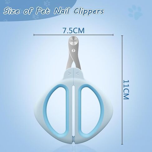 Cat Nail Clipper, Cat Nail Trimmer with Positioning Round Hole, Sharp Non-Slip Handle Cat Claw Clipper, Safe Indoor Cat Nail Clipper, Pet Nail Clipper for Cats, Puppies and More Animals - Blue in Saudi Arabia