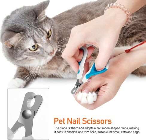 Ipetboom Cat Paw Boots, 4pcs Cat Claw Covers 1 Pc Cat Nails Clipper Anti Scratch Cat Mittens Cat Nail Trimmer in Saudi Arabia