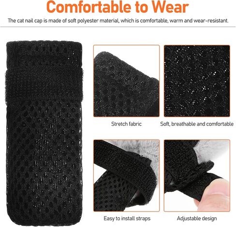 Ipetboom Cat Paw Boots, 4pcs Cat Claw Covers 1 Pc Cat Nails Clipper Anti Scratch Cat Mittens Cat Nail Trimmer in Saudi Arabia