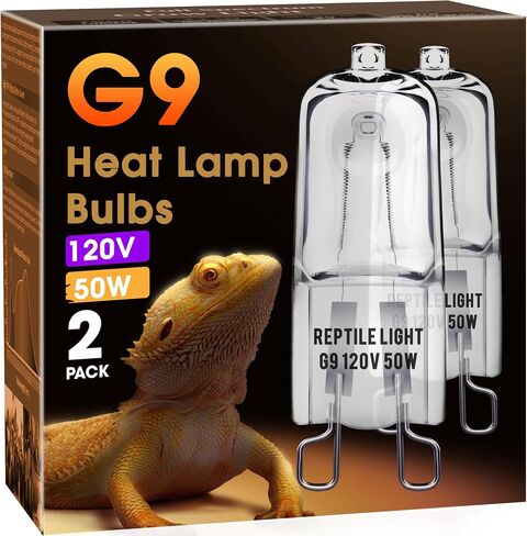 مصابيح الحرارة G9 Generic للزواحف، ضوء الزواحف الصغيرة، لمبة الحرارة الصغيرة G9 القابلة للتعتيم باللون الأبيض الدافئ 50 وات، مصباح الحرارة للزواحف UVA بقاعدة 2 دبوس، سحلية سلحفاة التنين الملتحي، 2 حزمة، S-TH03W50G9-2 in Saudi Arabia