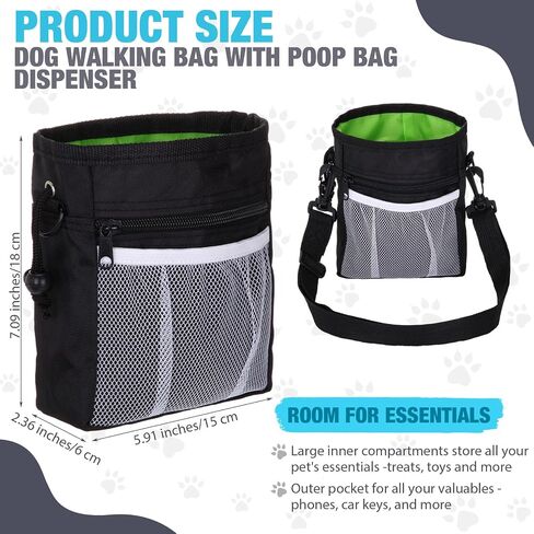 4 Sets Dog Treat Pouch with Poop Pickup Bags Holder Dispenser Dog Clicker Training Kit, 3 Ways to Wear, Dog Training Treat Pouch Bag for Easily Carrying Pet Toys Treats, Training Long Walks in Saudi Arabia