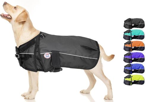 Derby Originals Horse Tough 600D Ripstop Waterproof Reflective Winter Dog Coat 150g Medium Weight, Black, 22" in Saudi Arabia