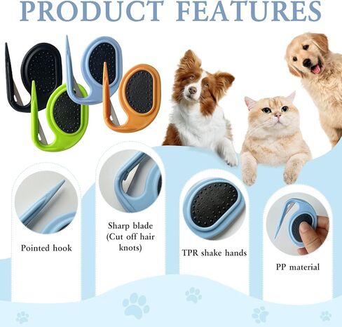 4 قطع مشط عقد الحيوانات الأليفة، مشط عقد الحيوانات الأليفة الجديد 2024، مشط عقد، مشط تدليك متعدد الوظائف 3 في 1 لإزالة الشعر، أمشاط تزيين الحيوانات الأليفة، أدوات إزالة الشعر للكلاب والقطط in Kuwait