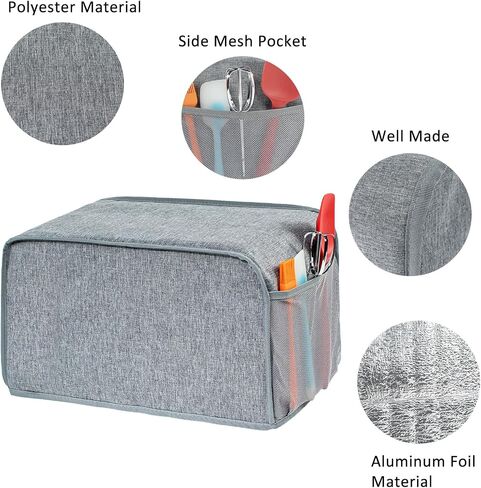 BAGSPRITE Slow Cooker Cover For Crock Pot and Hamilton Beach 6-8 qt Slow Cooker, Oval Crokpot Cover Dust Cover, Appliance covers Grey in Saudi Arabia