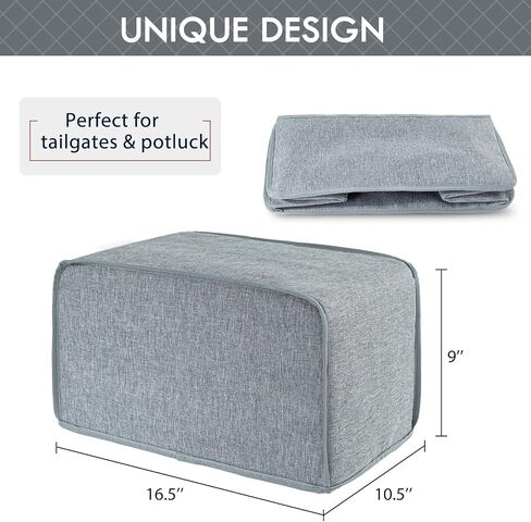 BAGSPRITE Slow Cooker Cover For Crock Pot and Hamilton Beach 6-8 qt Slow Cooker, Oval Crokpot Cover Dust Cover, Appliance covers Grey in Saudi Arabia
