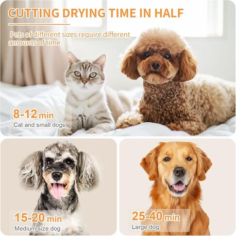Dog Hair Dryer for Pets Grooming, High Velocity Force Blower with 150 MPH Speed Airflow and Adjustable Temperature, 3 Nozzles Perfect for Dogs, Cats, Furfriends Drying in Saudi Arabia