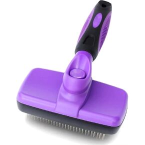 VOLPE Self-Cleaning Slicker Brush for Cats and Dogs with Short and Long Hair Gentle Grooming Ergonomic Handle Easy to Clean Perfect For Pets Small Medium Large Dog Hair Remover Brush Deshedding Brush