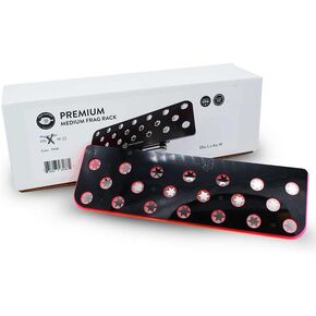 Premium Medium Magnetic Frag Rack Pink w/Frag Lock | Acrylic 20 Hole Plugs Reef Coral Frag Holder for Aquarium (1/2" Glass Magnet)