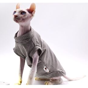 Cotton Sphynx Cat Clothes Spring and Summer Thin High Elasticity Devon Rex, Konish Clothes Hairless Cat Clothes Cat Apparel for Small Cats and Dogs (Blue, XX-Large)