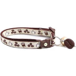 Coffee Cat Collar with Bell | Safety Breakaway Collar | Adjustable Large Size or Kitten Collar (Small(10lbs & Less), Aqua)