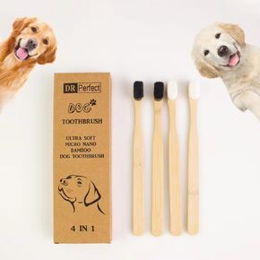 Dog Toothbrush, Micro Nano Ultra Soft Bristle Dog Toothbrush for Sensitive Gum Dog, for Small to Large Dog Teeth Cleaning, Dog Bamboo Toothbrush, Easy to Brush Dog Teeth, Fresh Breath (4)