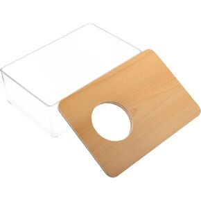 VANZACK Hamster Sandbox Daily Chinchilla Bathtub Bath Accessories Hamster Bathroom Bathing Accessories Pet Bath Tub Sand Bath for Hamsters Glass Containers Acrylic Small Pet Wooden Animal