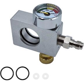 Soda Water CO2 Cylinder Refill Fill Adapter for DUO Terra ART Quick Connect Pink Cylinder Bottle with 2000psi Gauge (CGA320 Thread)