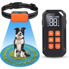 Wireless Fence for Dog, 2 in 1 Electric Dogs Fence System with Remote Training Collar, Wireless Pet Containment System, Rechargeable Portable Electric Dog Boundary System for Outdoor