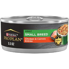 Purina Pro Plan Adult Small Breed Chicken and Carrots Entree in Gravy Wet Dog Food for Small Dogs - (Pack of 24) 5.5 oz. Cans