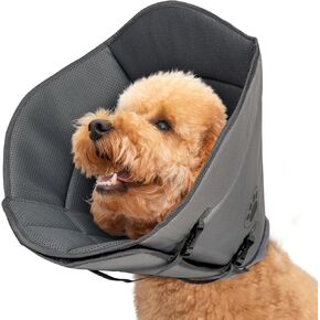 Superior Strong Oxford Cotton Lining Adjustable Buckle Pet Friendly Waterproof Secure Fit Soft & Protective Dog Cone Collar for Grooming, After Surgery Recovery, Rashes Protection (Medium)