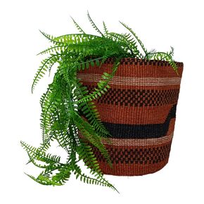 Round Plant Baskets with Geometric Patterns, Woven Rustic Baskets for Plants, Sisal Woven Plant Baskets (Style 12)