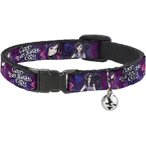 Cat Collar Breakaway Descendants Mal 3 Poses Good Isnt Always Easy Hearts Dragons 8 to 12 Inches 0.5 Inch Wide