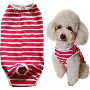 Dog Surgical Recovery Suit, Spay Recovery Suit for Small Medium Dog, Post Surgery Dog Onesie for Male Female Puppy (Yellow Stripe-XS)