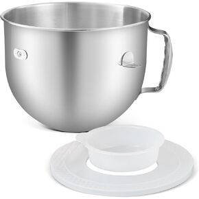 Stainless Steel Bowl for KitchenAid 7 Quart Bow-Lift Stand Mixers,Dishwasher Safe(With Lid)