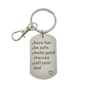 Call Your Dad Keychain, Stainless Steel Key Chain, Happy Birthday Gift, Gift for Son or Daughter, Birthday Gifts, New Driver Gifts, Gift from Dad, To My Son