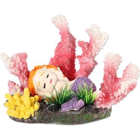 Aquarium Coral Reef Decor, Artificial Coral Reef Decor, Resin Coral Decoration Ornaments, for Goldfish Betta Fish Fish Tank Decoration Accessories, 5.91"x3.54"x3.74", Pink