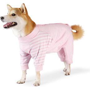 Dog Recovery Suit, Abdominal Wound After Surgery Wear, Prevent Licking Wounds, E-Collar & Cone Alternatives, Long Sleeve Postoperative Shirts Dog Bodysuit Prevent Shedding(Medium, Pink)