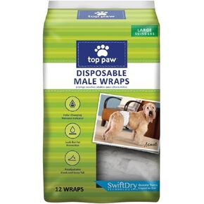 Top Paw Disposable Male Wrap Dog Diapers (Large)