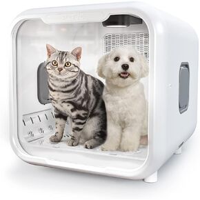 Automatic Pet Dryer Box for Cats and Small Dogs,Ultra Quiet Dog Hair Dryer 71L Capacity with Smart Temperature Control and 360 Drying (orange-plus)