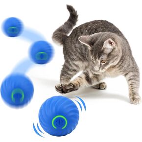 Interactive Cat Toys 2.0,Smart Self Rolling Ball Cat Toy with Colorful Light,USB Rechargeable,Automatic Power Cat Moving Rotating Ball for Bored Indoor Adult Cats in Kuwait