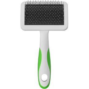 Andis 68565 Stainless-Steel Slicker Brush for Dogs and Cats - Durable and Lightweight Grooming Tool for All Breeds and Fur Lengths, Reduces Shedding and Promotes Hair Growth - Medium, Green
