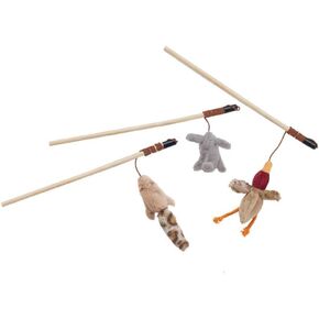 Ethical Pets Bulk Buy (3-Pack) Skinneeez Forest Friends Wand for Cats 12 inch Rabbit, Duck Or Chipmunk 2727