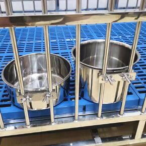 Stainless Steel Dog Bowls, 2 Pack No Spill Dog Crate Water and Food Bowls for Kennel Cage, Kennel Water Bowl Hanging Dog Feeder Dish for Dogs Cat Pets, 40oz & 60oz
