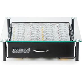 Bartesian Cocktail Capsule Storage Drawer Organizer - Stylish Mixology Cocktails Drink Mixer Holder Dispenser - Home Bar Accessories for Cocktail Maker Machine - Holds Up to 36 Capsules