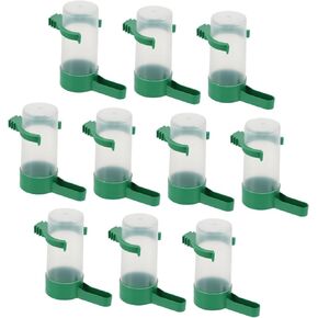 LIOOBO 10pcs Bird Waterer Glass Bird Drinking Chicken Waterer Pigeon Drinker Quail Bird Automatic Drinker Squirrel Feeder Water Bird Outdoor Plants Home Decor Plastic Drinking Bowl House