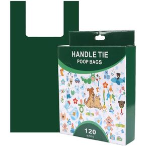 Odor Sealing Cat Litter Bags - Durable and Unscented with Handles Scoop Tie Bags Cat Waste Bag, Leak Proof Pet Disposal, Unscented, 120 bags