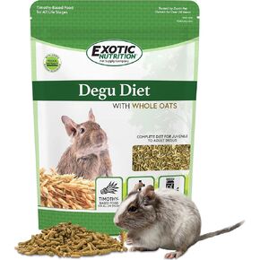Exotic Nutrition Degu Diet (2.5lb) - Nutritionally Complete Healthy Pellet Diet with Whole Oats - for Domesticated Pet Degus