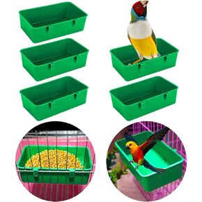 5Pack Cage Cups Bird Feeder, Parrot Bird Water Dispenser, Seed Bowl Food Chicken Feeding Dispenser, Chicken Water Cups for Parrot Parakeet Gamefowl Poultry Pigeon Rabbit in Kuwait