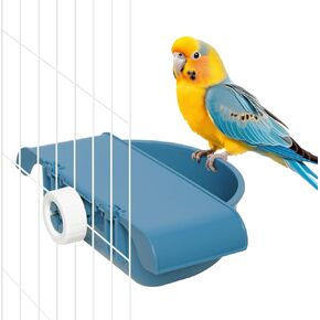Bird Feeder Bowl Bird Crate Food and Water Dispenser Bird Bathtub for Cage Universal Plastic Hanging Cups for Small Birds, Parakeet, Parrot, Myna, Cockatiel, 17.2oz, BPA Free, Orange in Kuwait